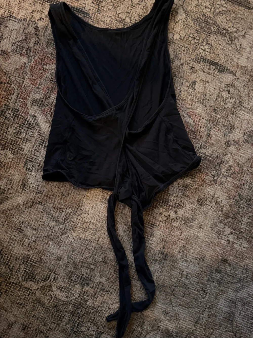 Lululemon Twist Me Up Crop Tank Black Wrap Tie Lightweight Top